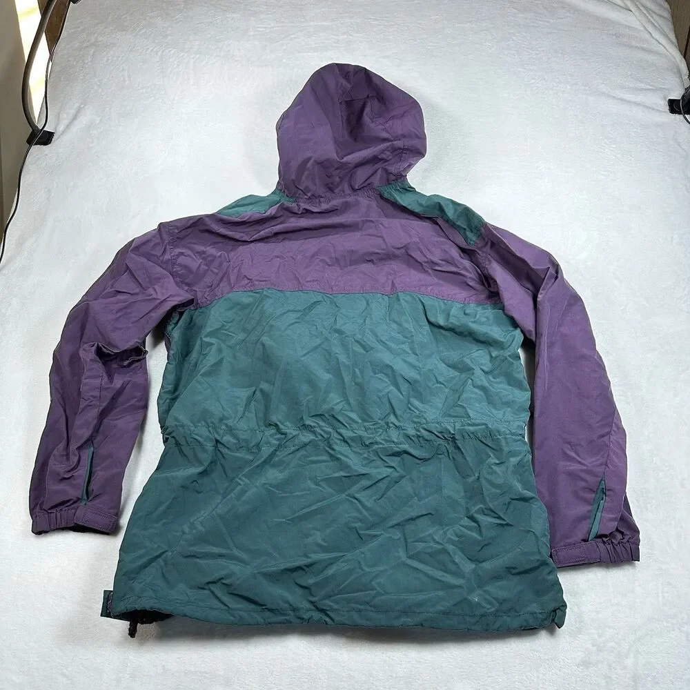 Vintage Sierra Designs Anorak Jacket Mens M Purple Teal Hooded Pullover 90s